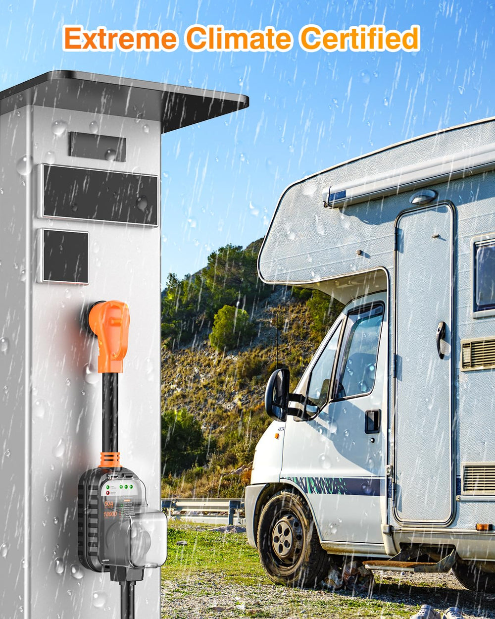 GEARGO orange housing texture illustrating durable finish and wear resistance outdoors