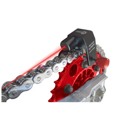 Gearhead Zone front view showing laser alignment tool and compact design benefit