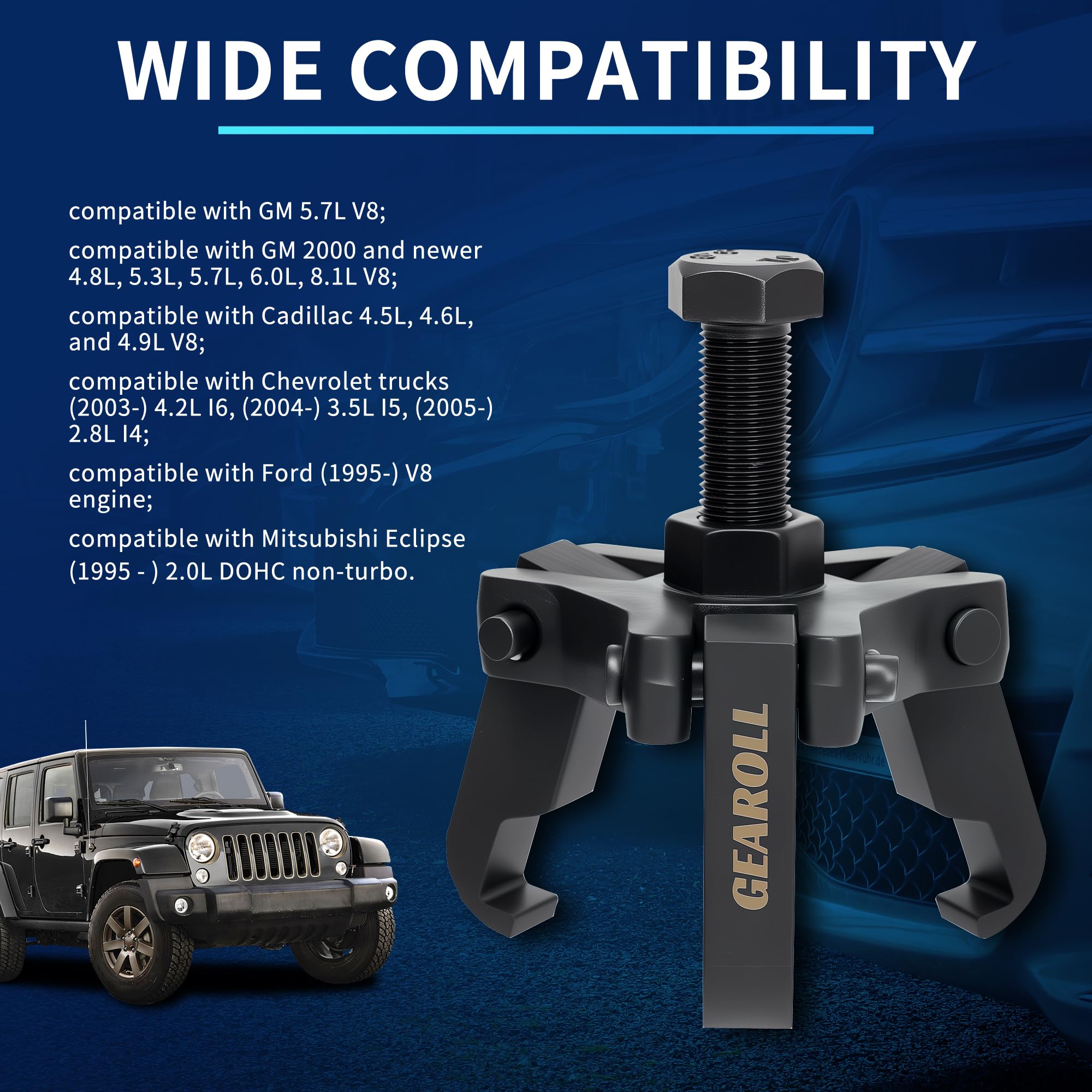 GEAROLL center forcing screw detail demonstrating controlled extraction force
