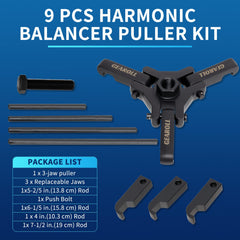GEAROLL forcing rods laid out showing length options for deep pulleys