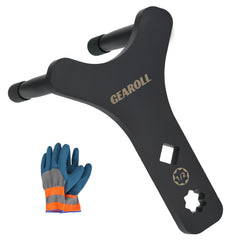 GEAROLL front view of lower control arm prying tool showing durable design and quick setup
