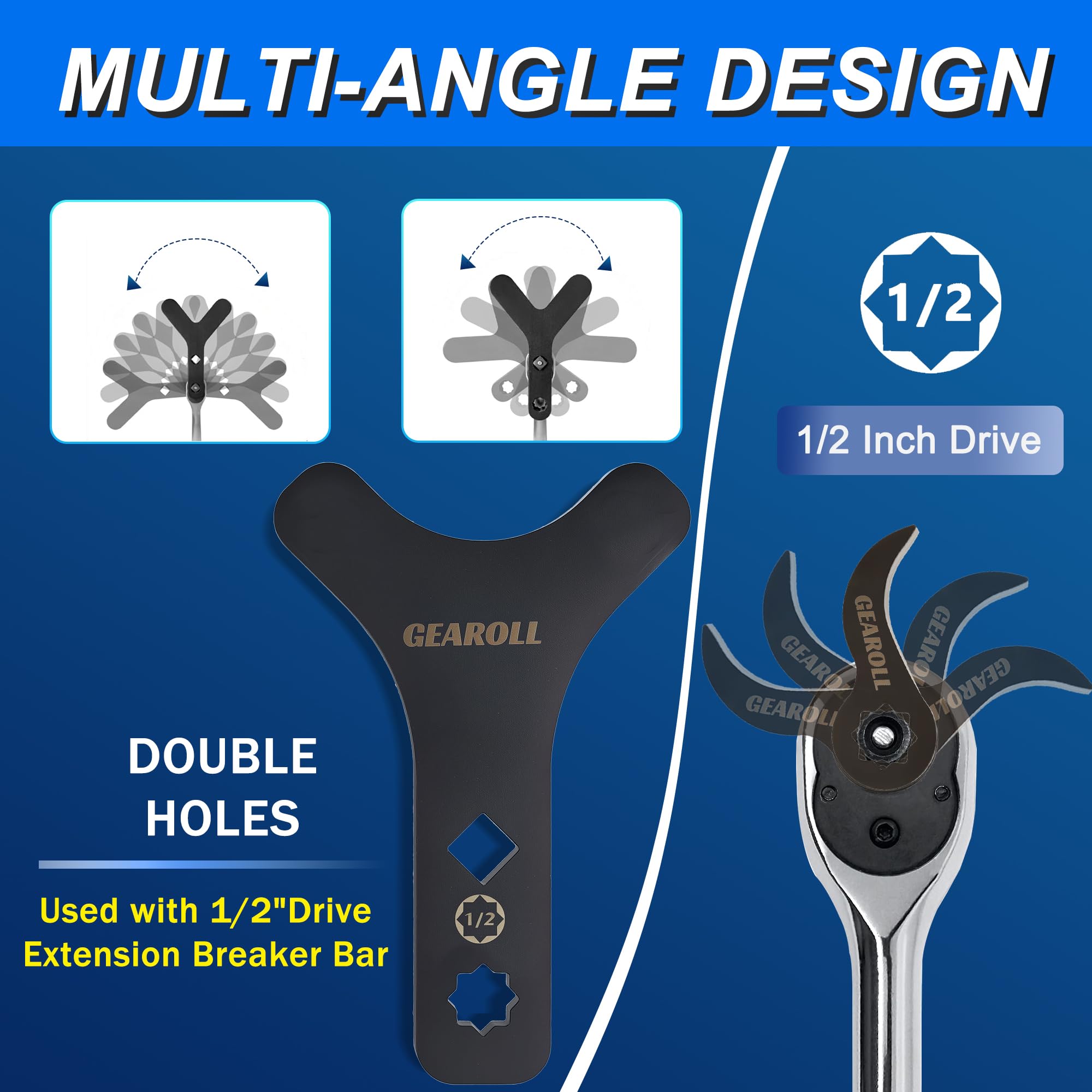 GEAROLL detail of lever angle showing adjustable pulling arm for precise positioning