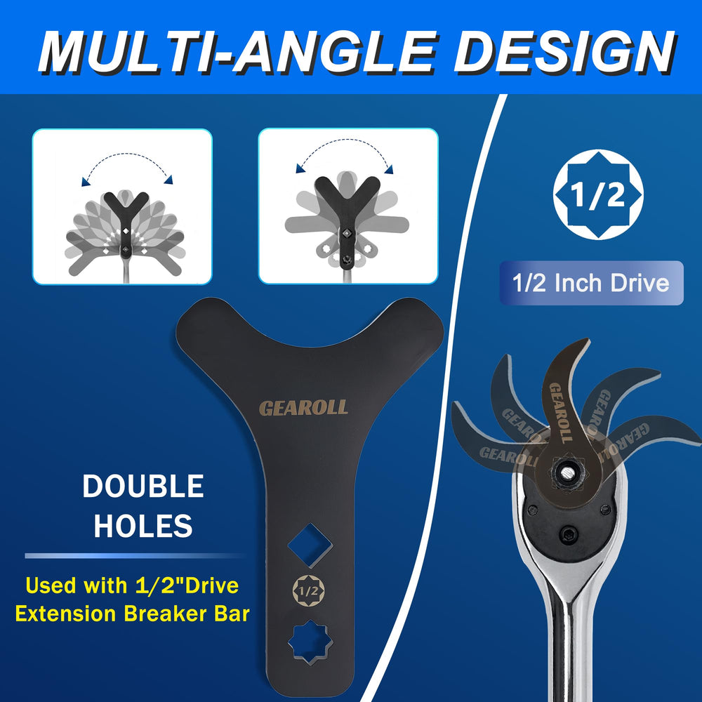 GEAROLL detail of lever angle showing adjustable pulling arm for precise positioning