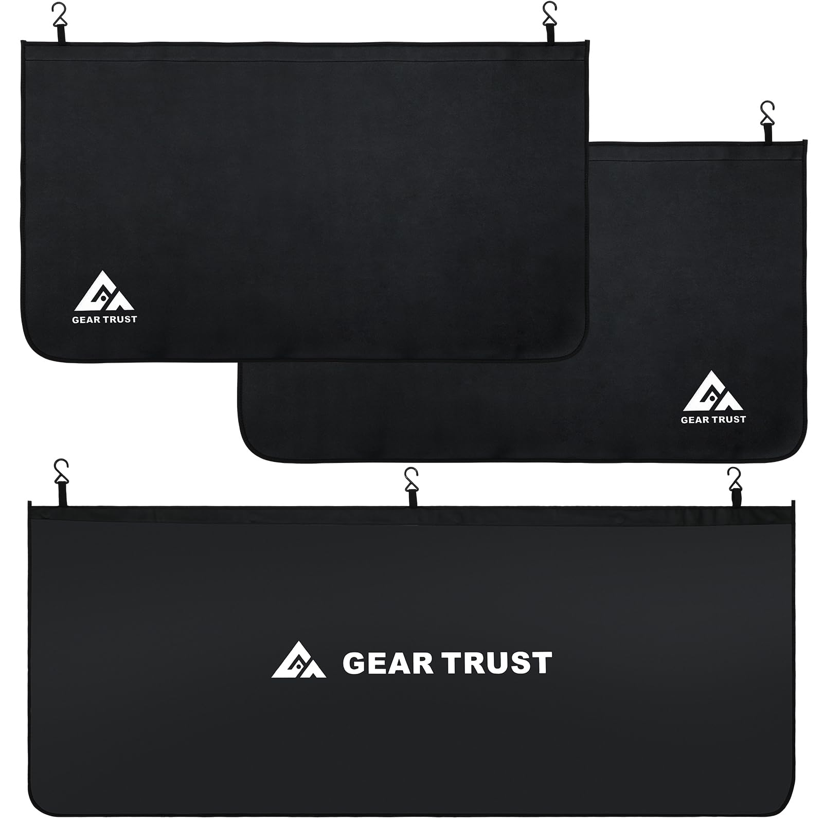 GearTrust front view showing full three-piece Size L protector protecting fender