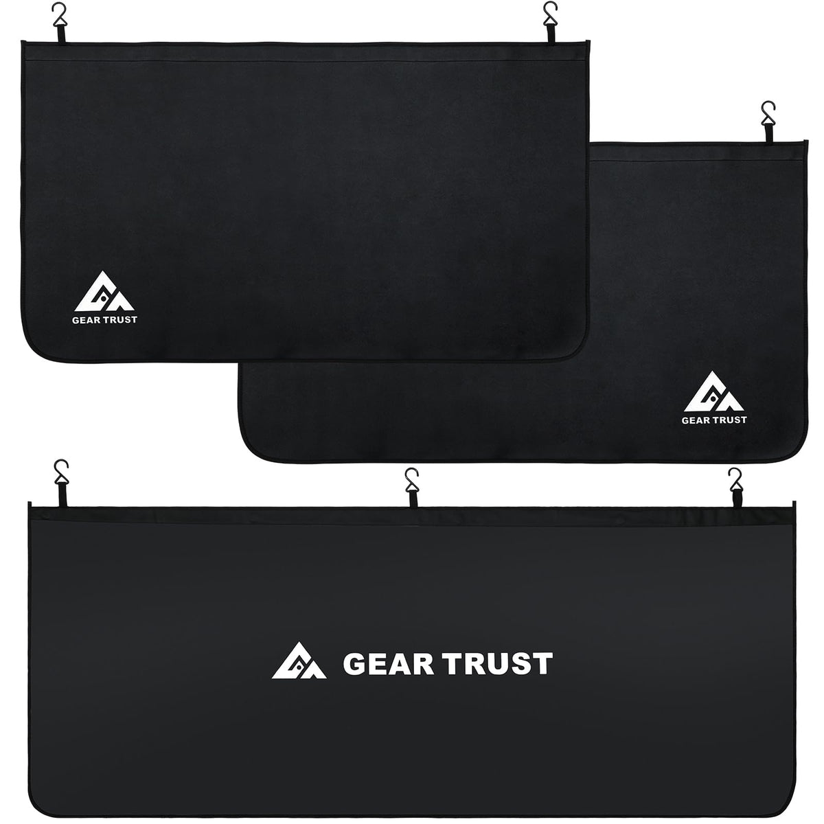 GearTrust front view showing full three-piece Size L protector protecting fender