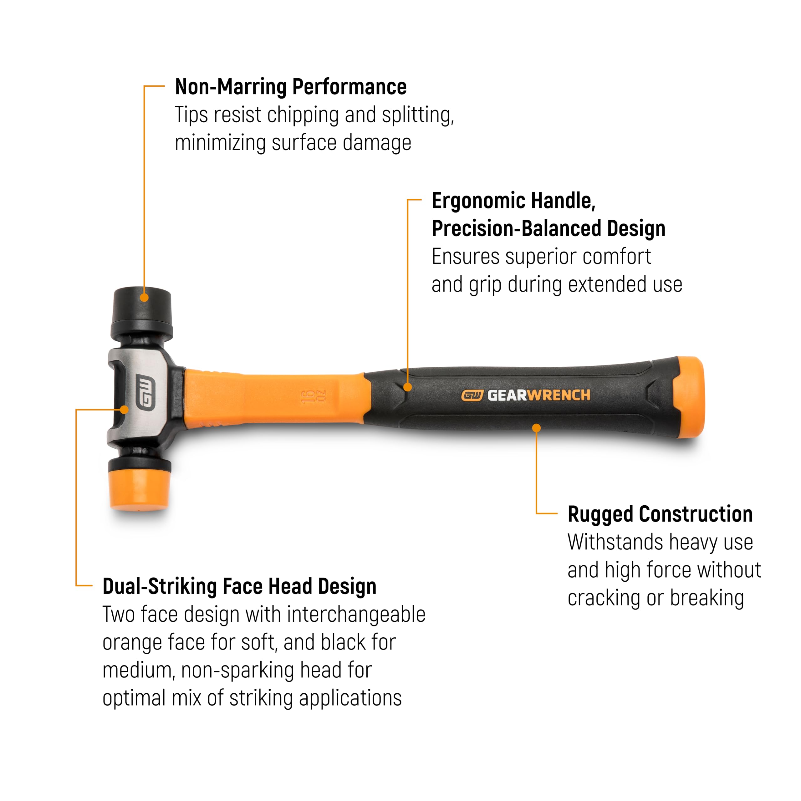 GEARWRENCH close-up of soft and medium face texture for surface protection