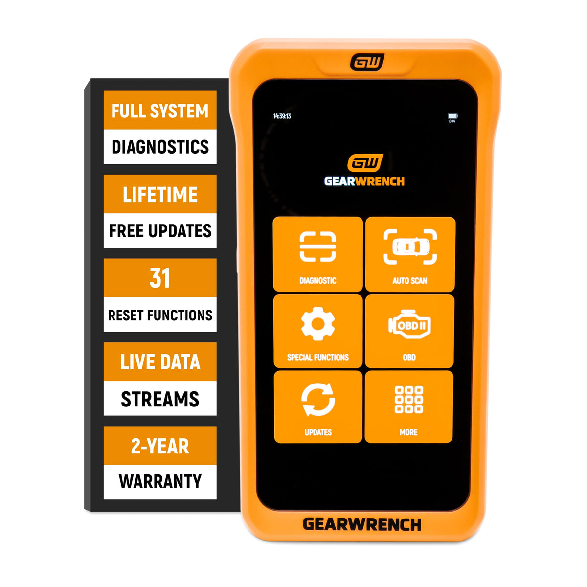 GEARWRENCH GWSMART05 front display showing diagnostics for quick reads