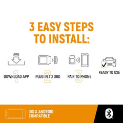 GEARWRENCH dongle plugged into vehicle dash demonstrating use, benefit: fast setup