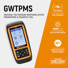 GEARWRENCH GWTPMS 4-inch display close-up showing clear programming menus