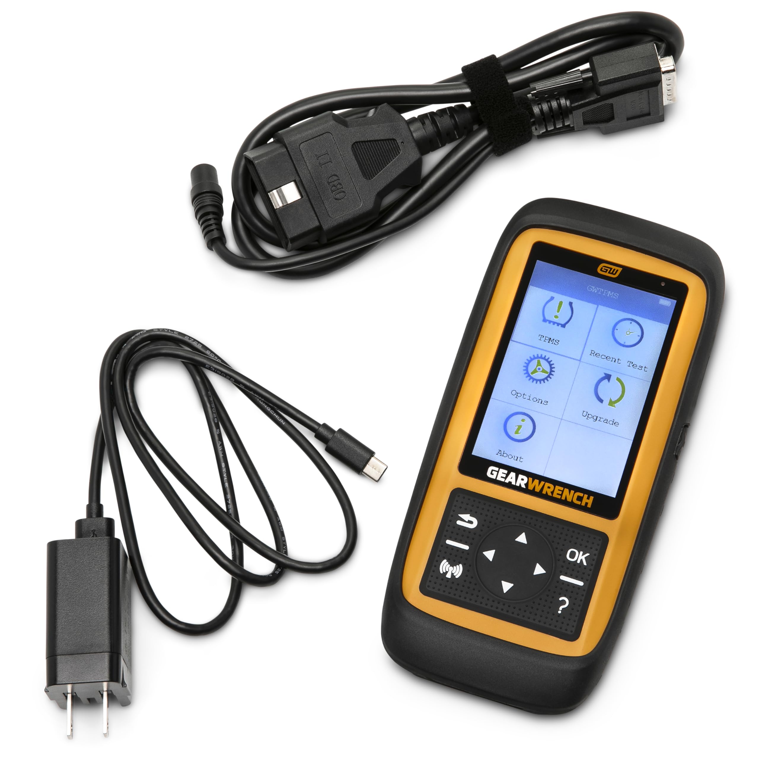 GWTPMS screen displaying sensor ID pressure temperature and battery status from GEARWRENCH