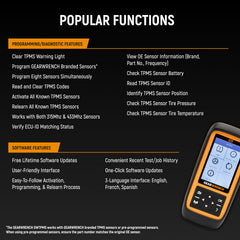 GEARWRENCH GWTPMS ports and battery compartment view for reliable power