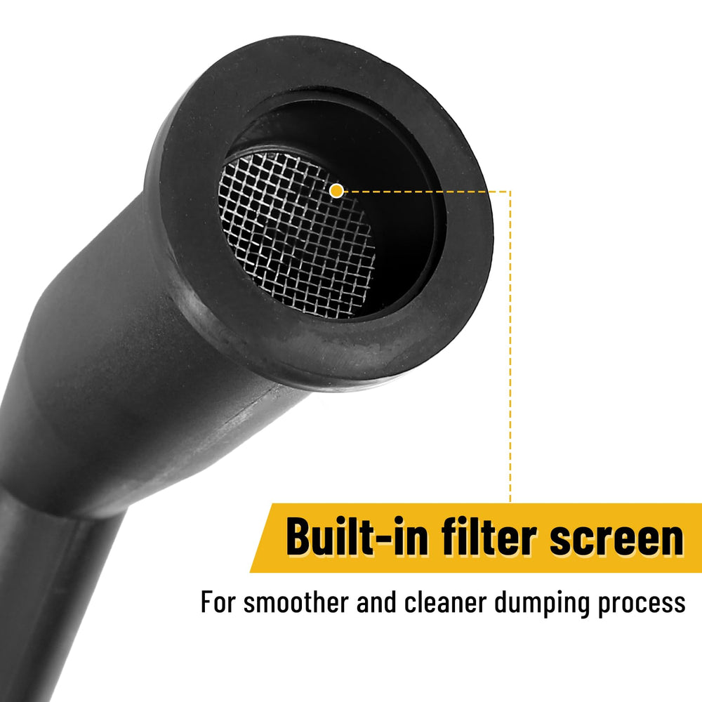 Gedlex close-up of L-shaped spout angle for spill reduction