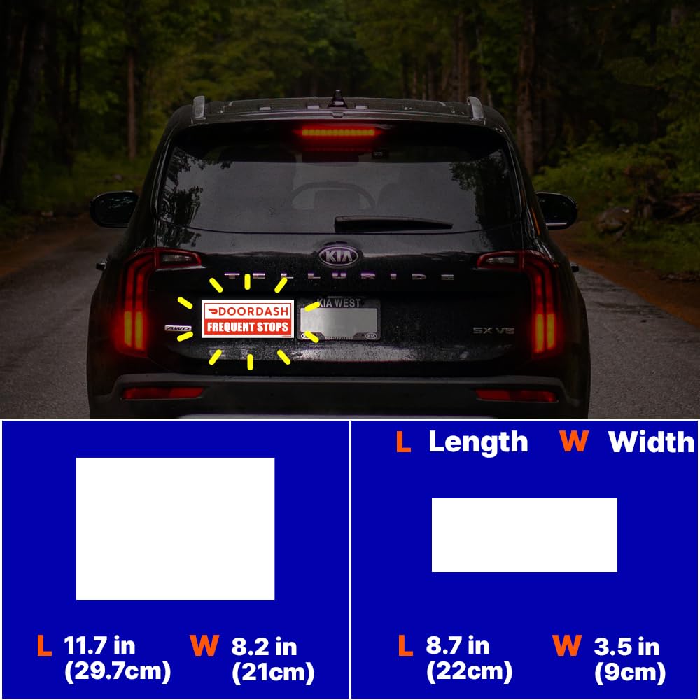 GEEKBEAR magnets on car at night showing reflective visibility for safer driving