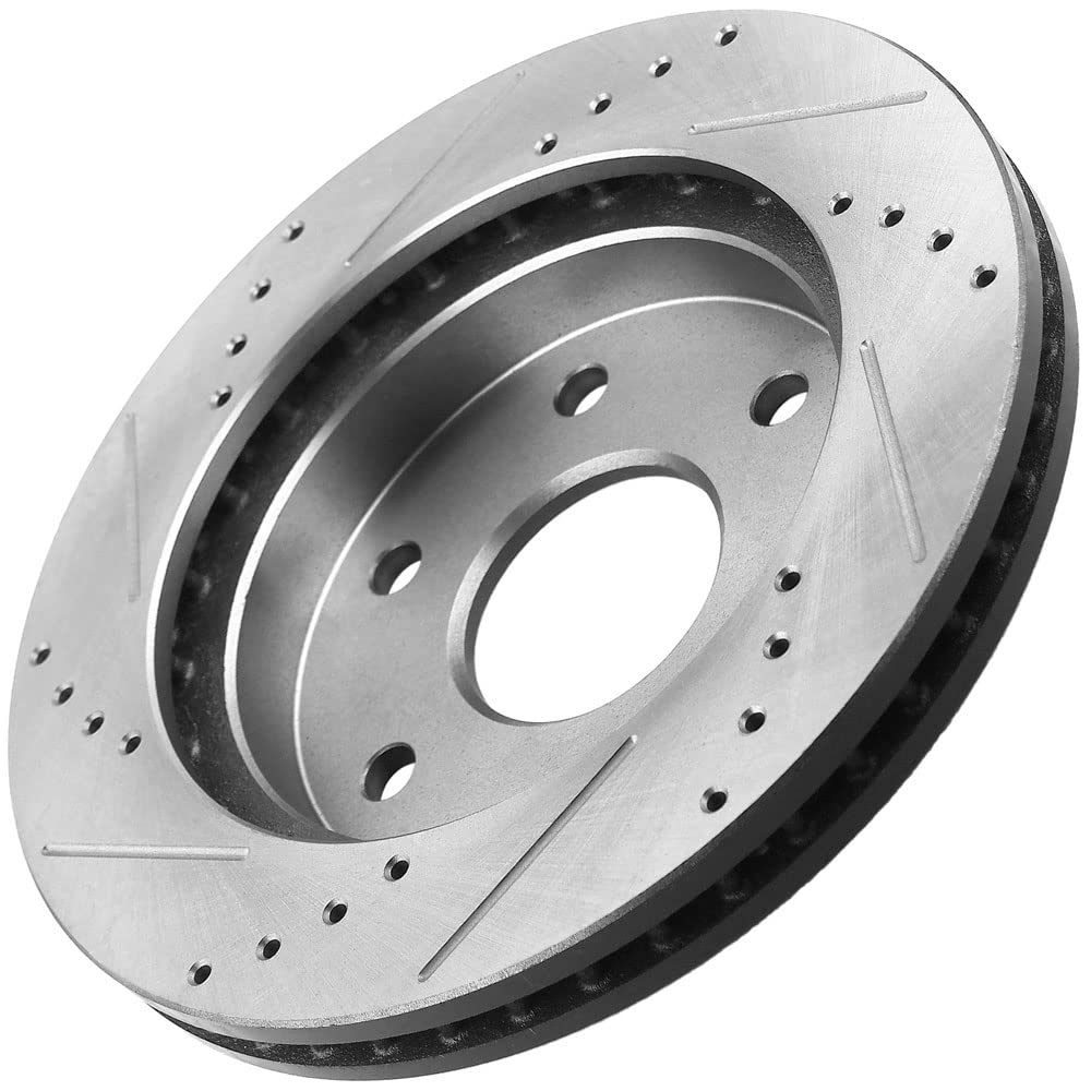 Geekstop rotors and pads installed on Silverado wheel demonstrating fitment