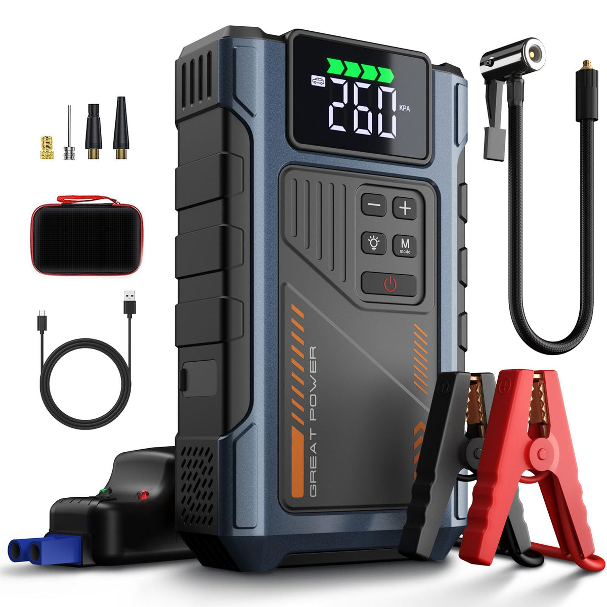 Geeneu front unit with accessories showing compact storage and roadside readiness