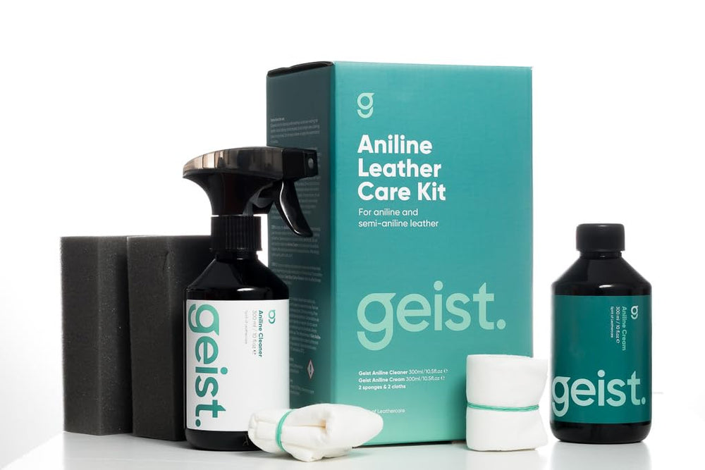 Geist front packaging showing full care kit and benefits