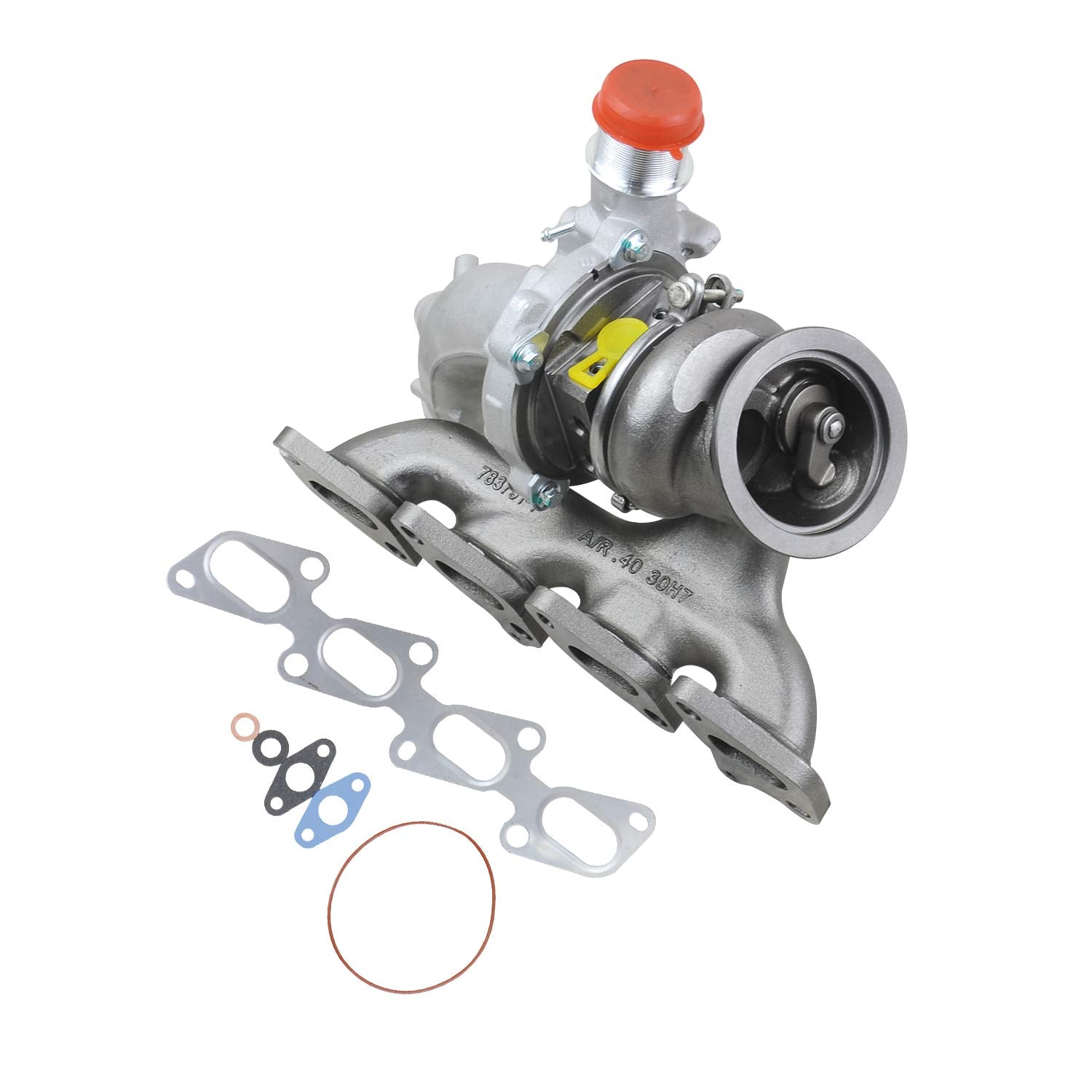 GELUOXI turbocharger installed on engine demonstrating direct-fit replacement