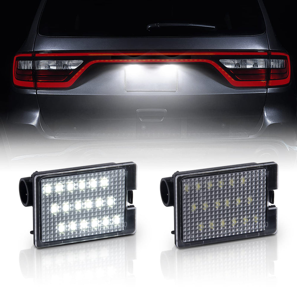 Gempro front view license plate lamp showing sleek fit and brighter output