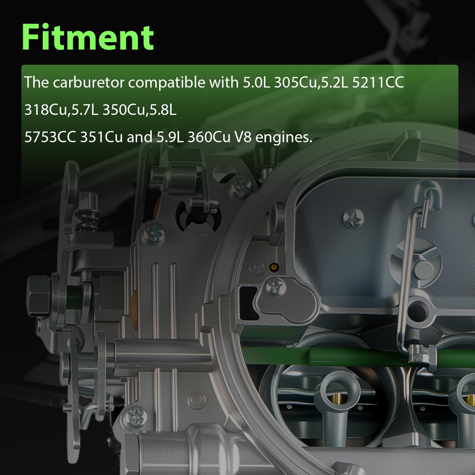 Generic 1405 carburetor top view displaying four square bores, Generic brand consistent airflow