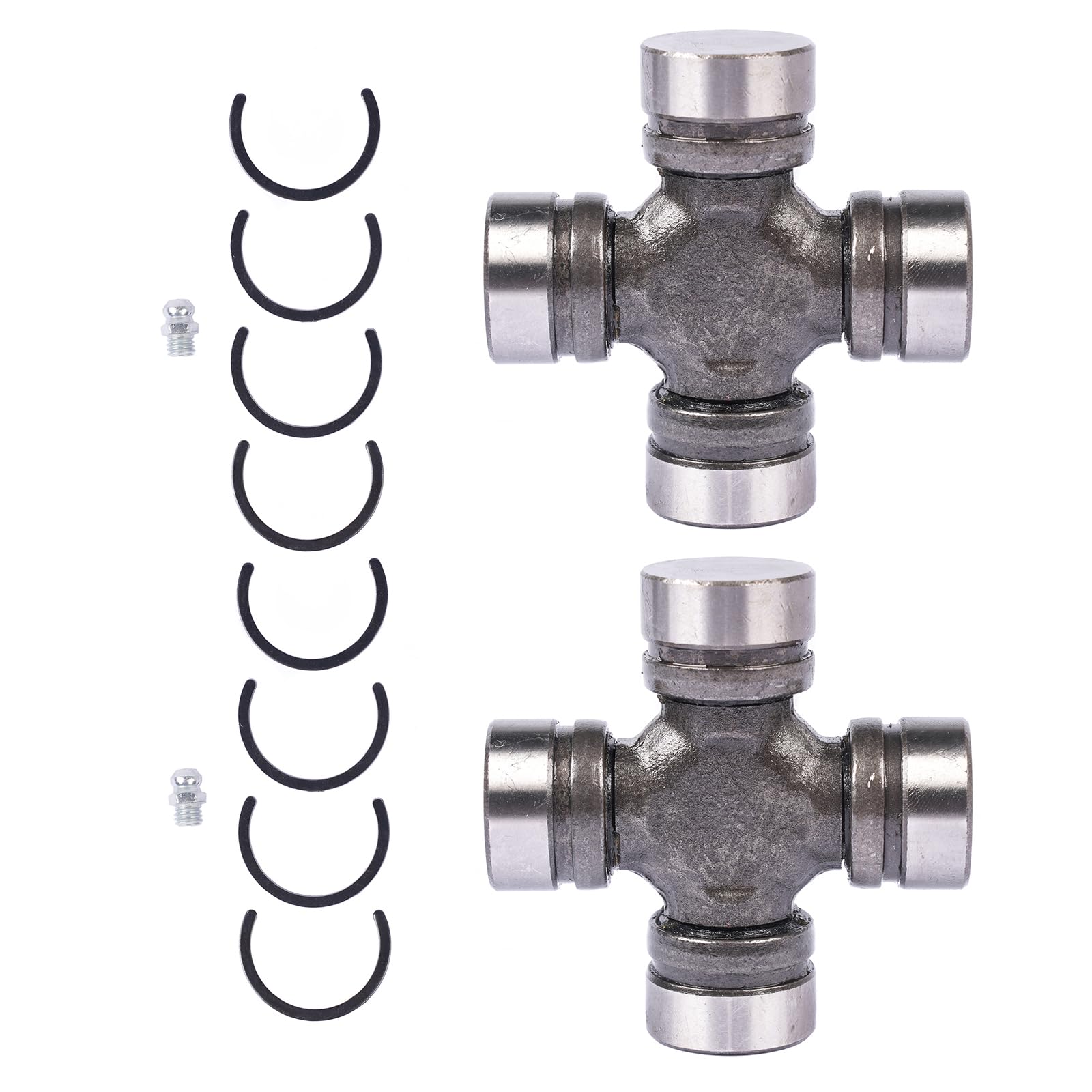 Generic U-joint installed on Dana front axle demonstrating correct application