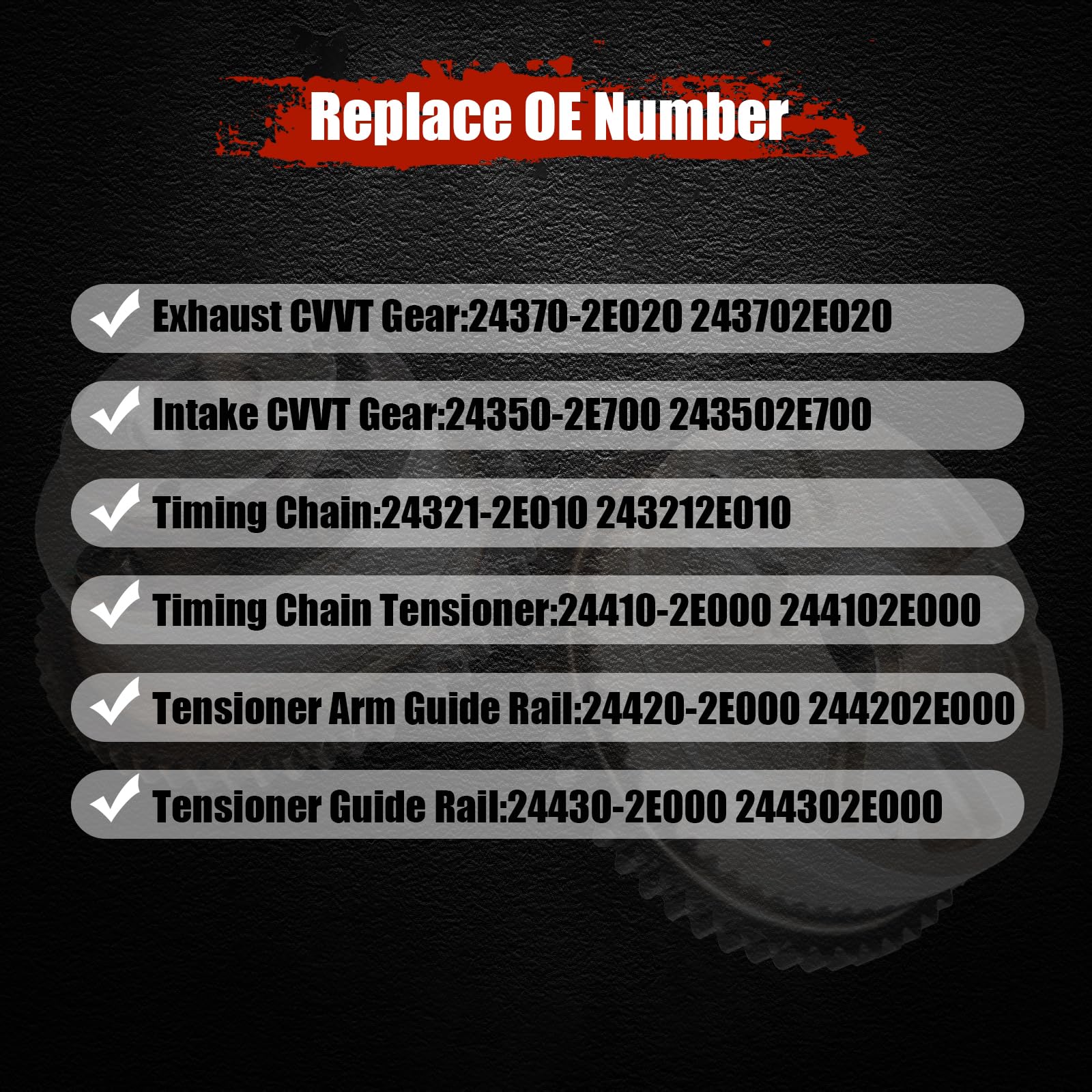 Generic 89-link timing chain detail highlighting link construction and long-wear resistance for reliable timing