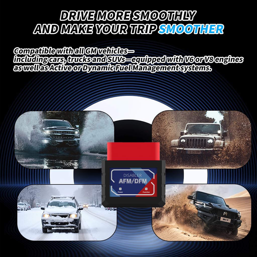 Generic AFM Disabler by open truck hood showing compatibility with Chevy GMC Cadillac engines