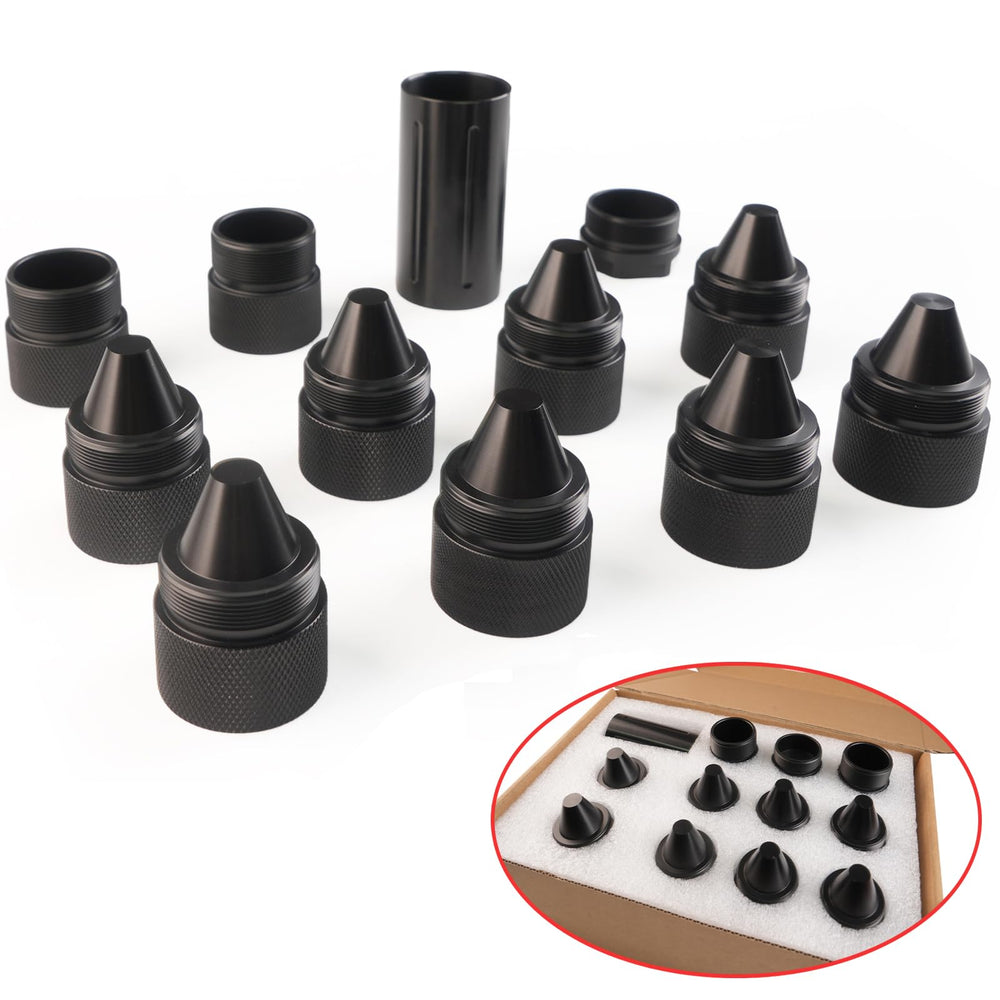 Generic aluminum cone end cap front view by Generic shows fit and appearance