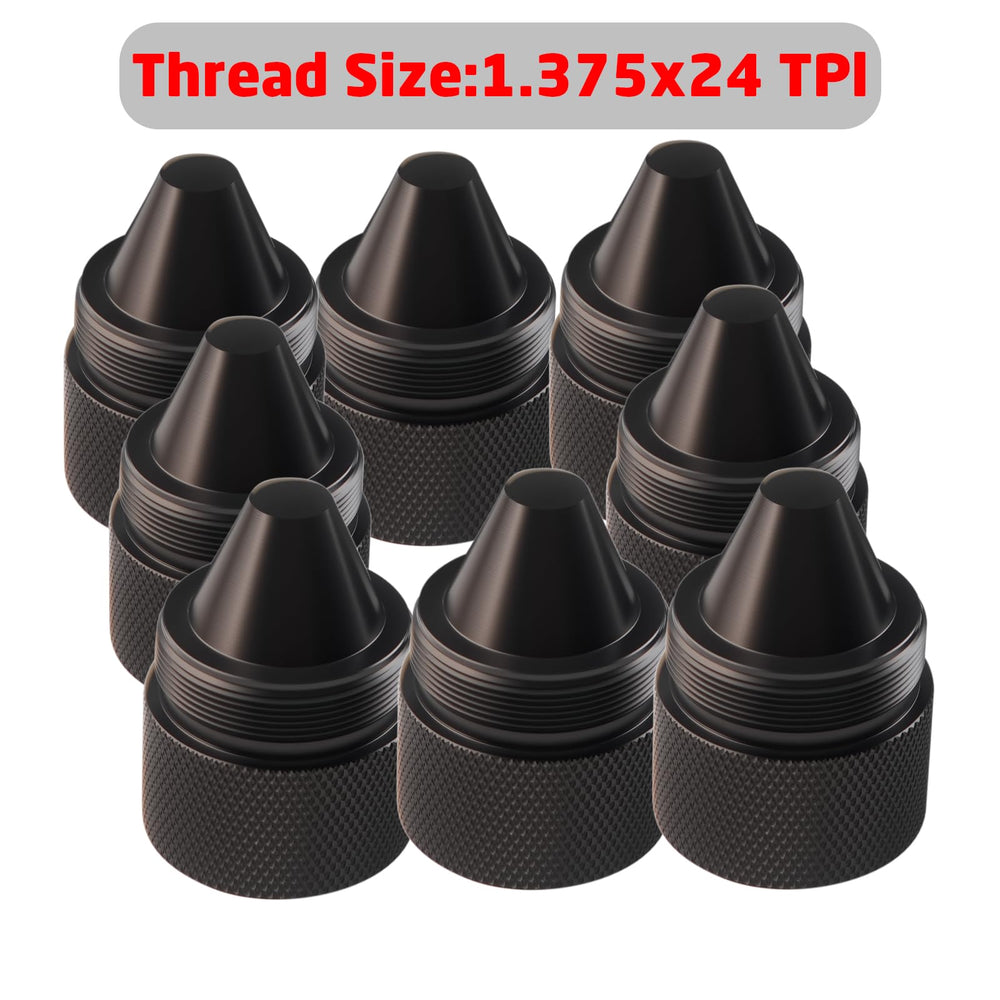 Generic cap installed on tire anti-theft cover illustrating protective sealing