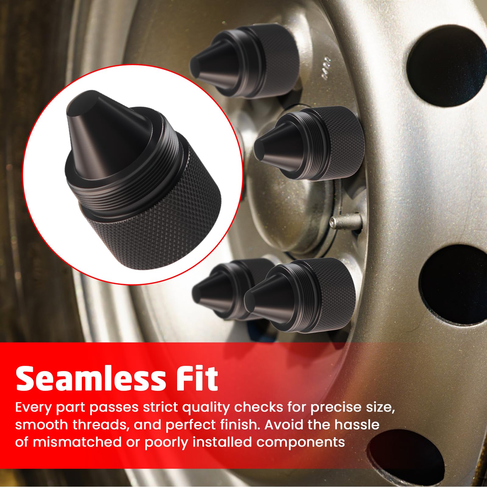 Generic kit contents layout showing 8 cones and 4 auxiliary parts for spares