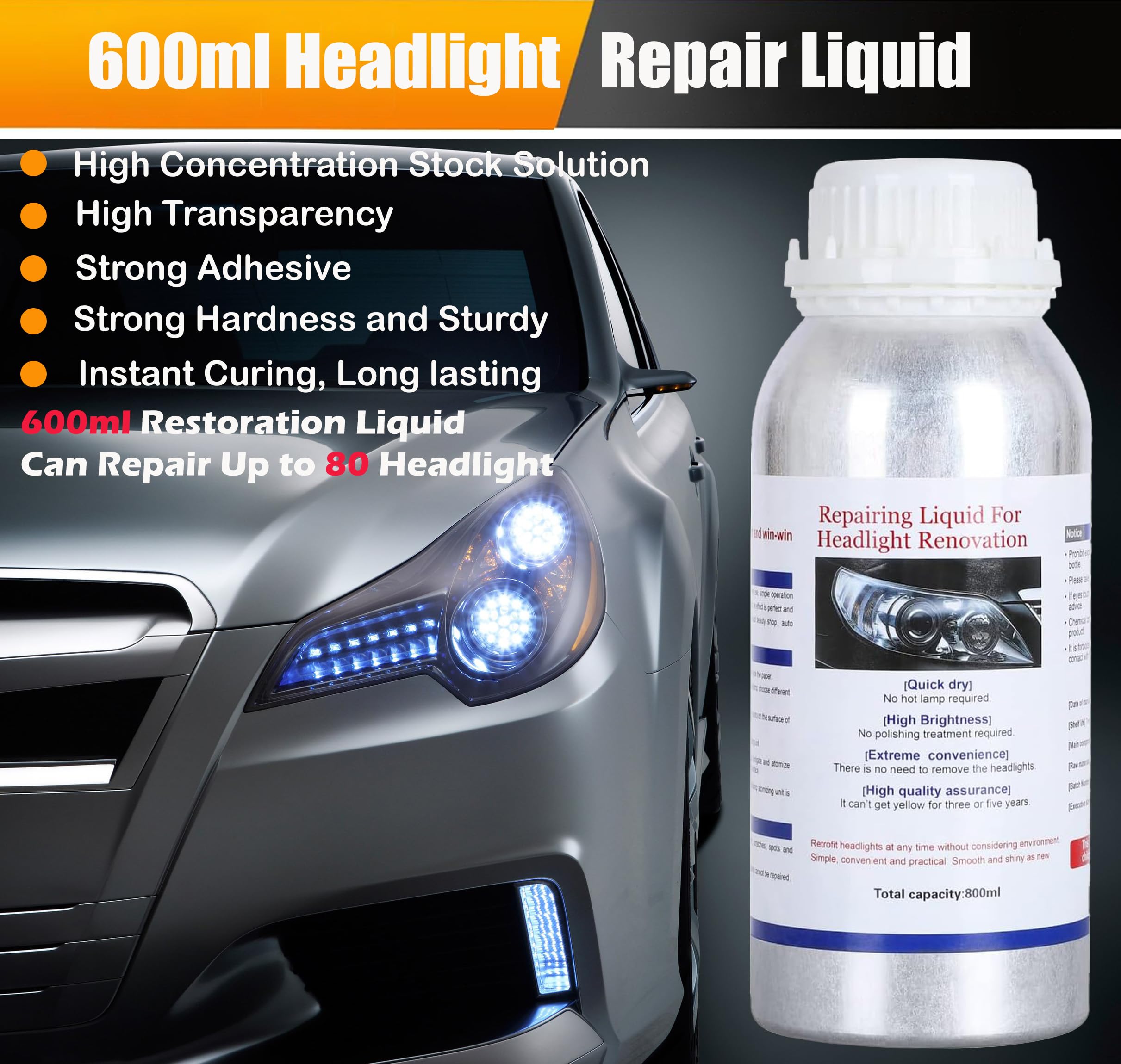 Generic using atomizer on a headlight demonstrating quick, even coating benefit
