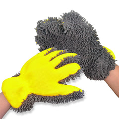 Generic chenille front view showing plush mitt and benefit of full-coverage cleaning