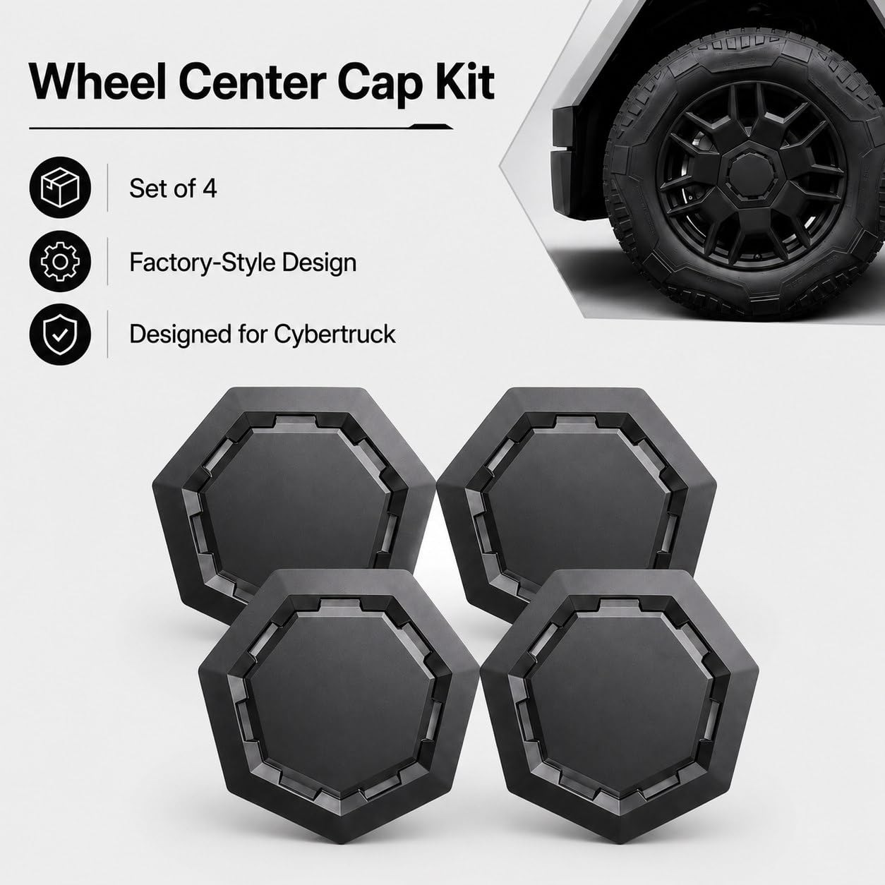 Generic Cyber wheel cap mounted on wheel showing brand fit and cohesive look