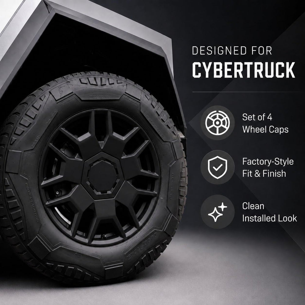 Generic Cyber wheel cap close-up of matte texture showing durable geometric detail