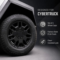 Generic Cyber wheel cap close-up of matte texture showing durable geometric detail