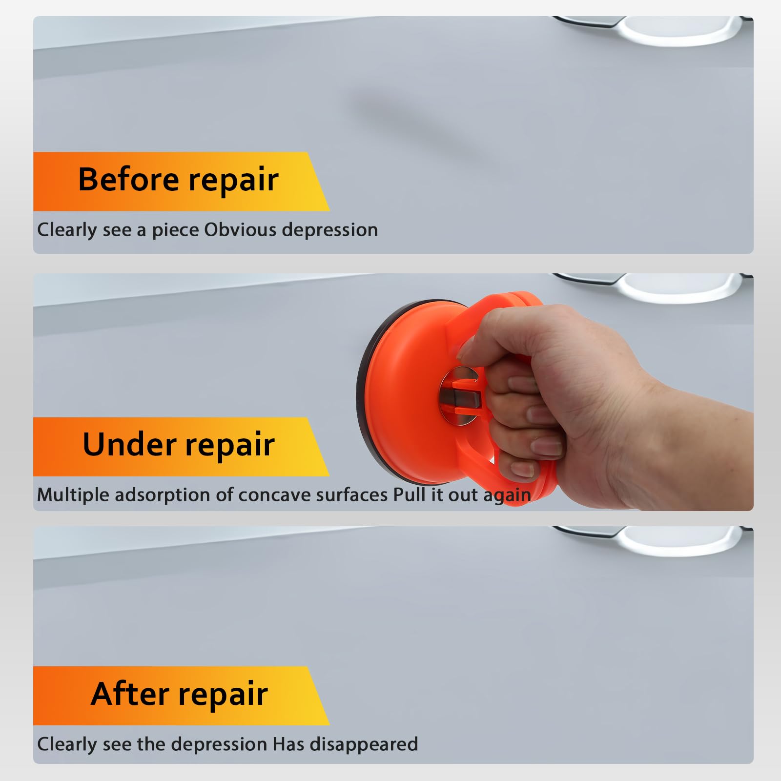 Generic detailed view of a small suction cup showing precision fit for tight dents