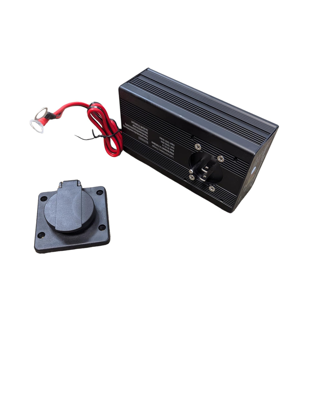 Generic front panel-mounted charger showing neat installation and easy access benefit