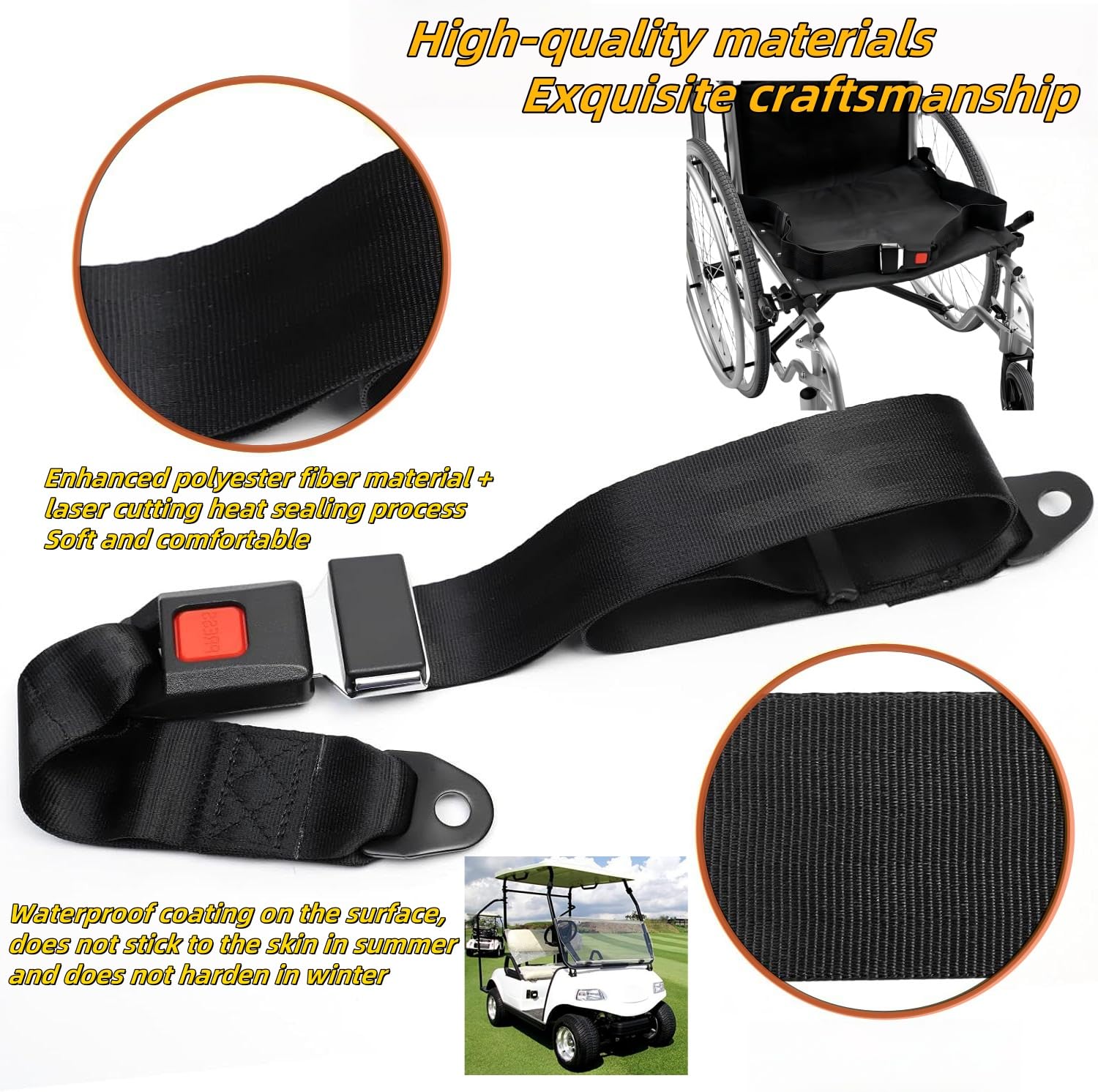 Generic buckle detail with one-button release for fast passenger access
