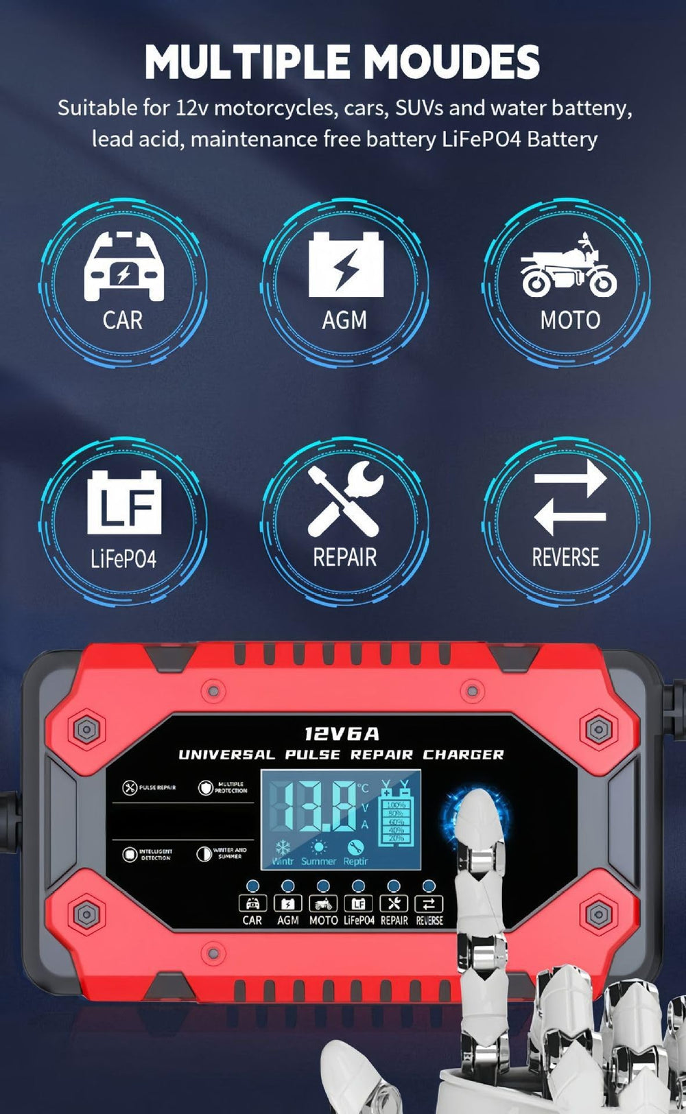 Generic charger in use on boat battery, brand supports marine battery maintenance