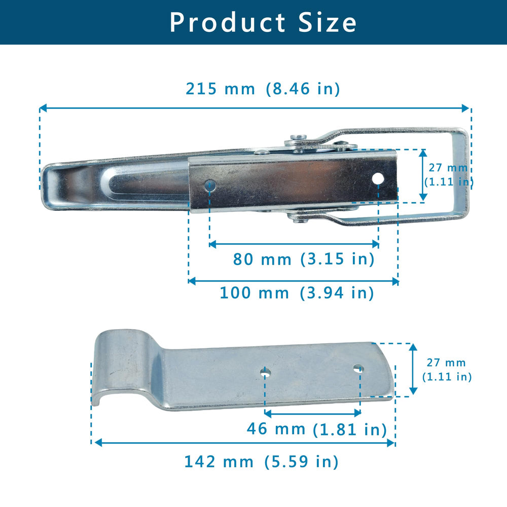 Generic latch installed on trailer gate showing secure closure and reliability