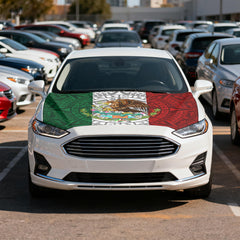 Generic Mexico flag side profile showing elastic edge fit and wind-resistant hold benefit