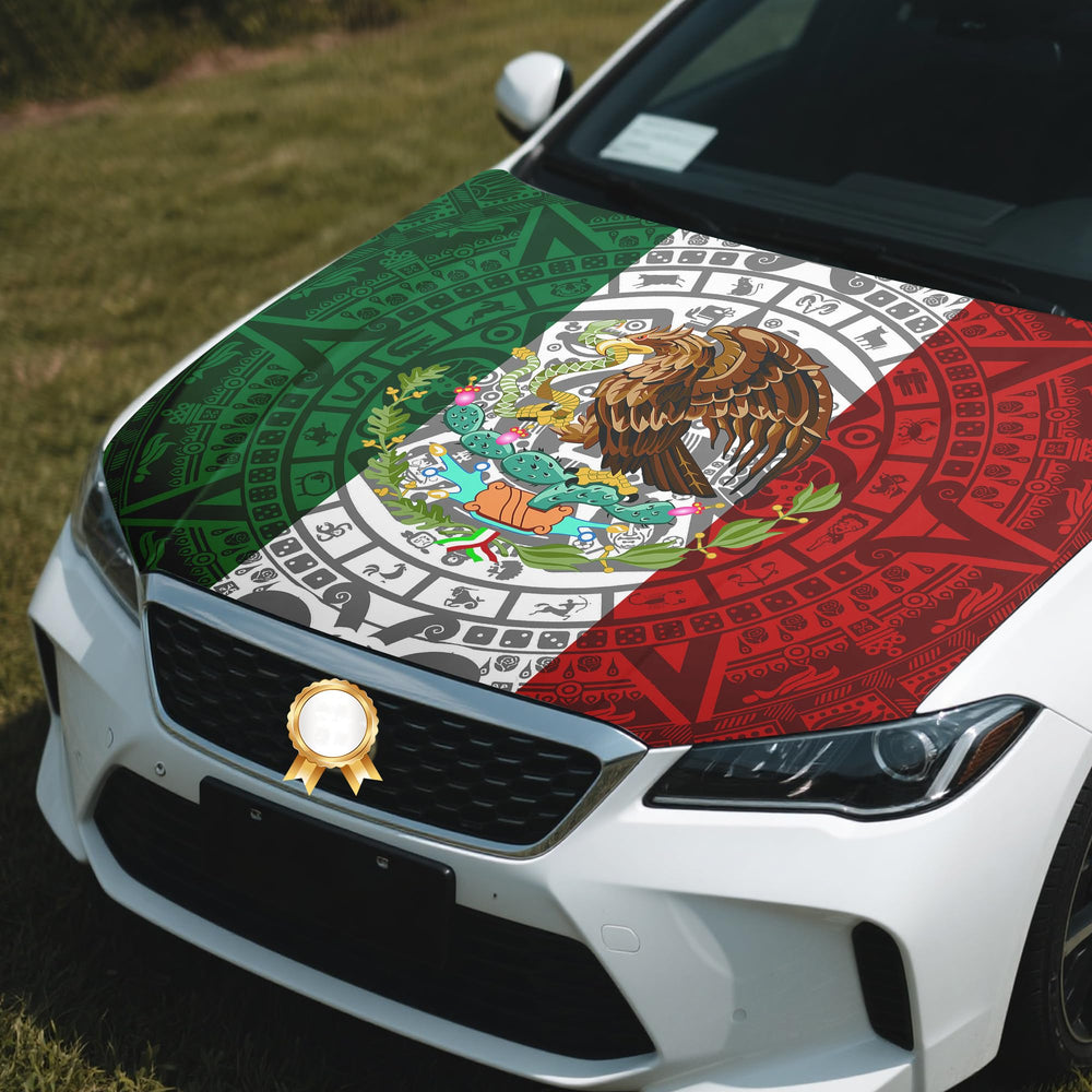 Generic Mexico flag next to measuring tape showing 4x5 ft scale and size compatibility benefit