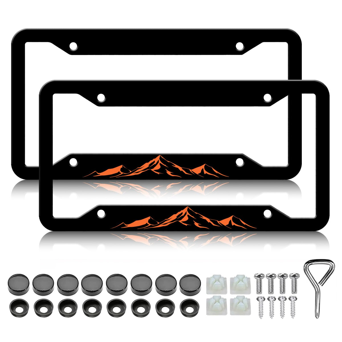 Generic brand mountain frame front view showing orange raised design and durable look
