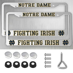 Generic Notre Dame front view showing clean silver frame and team design, enhances curb appeal