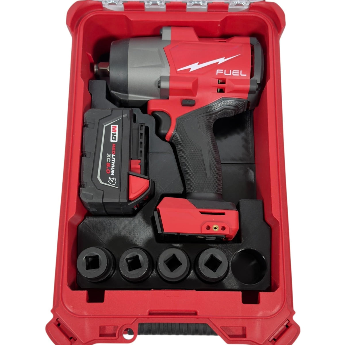 Generic front view of liner in Packout showing secure fit and protection