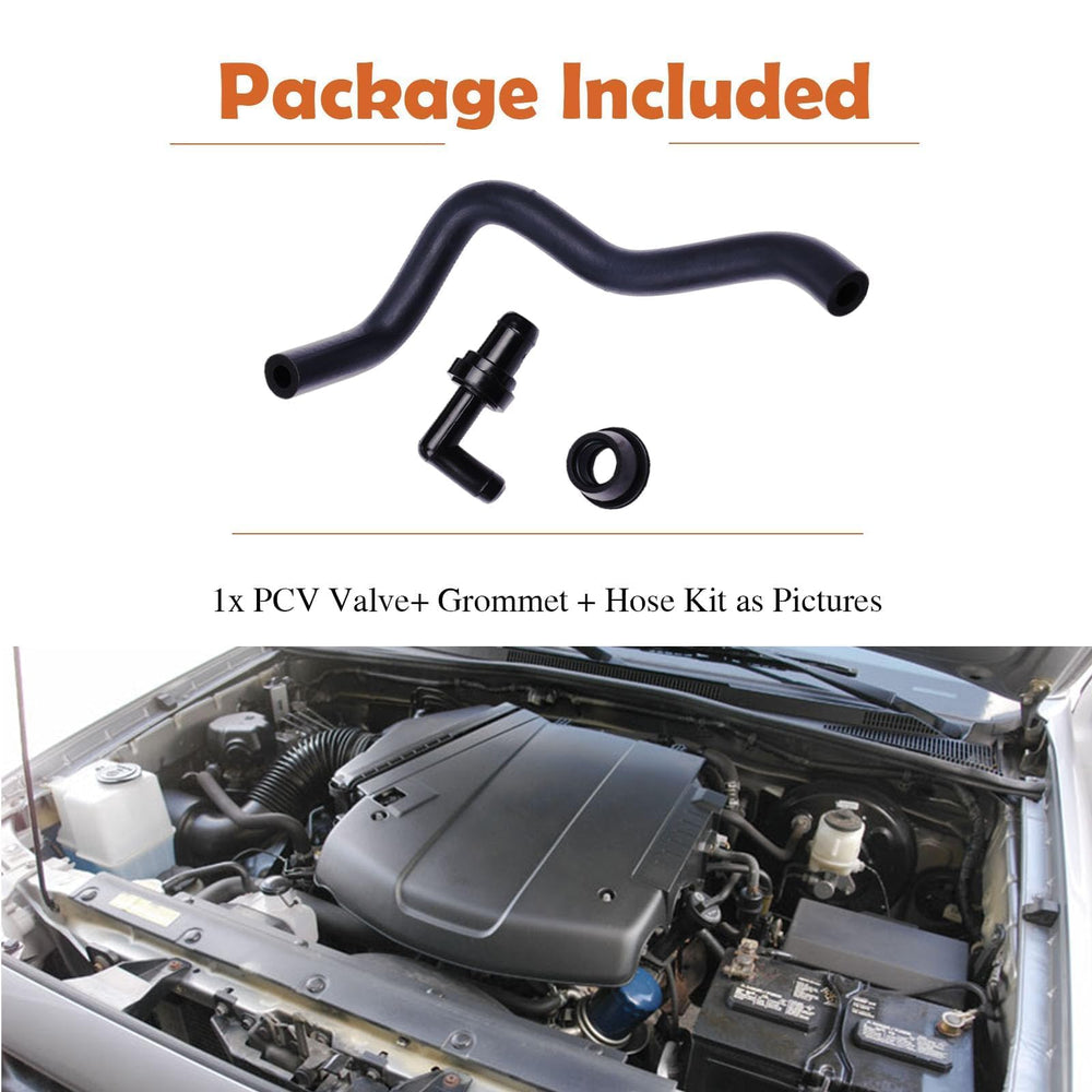 Generic PCV valve and hose next to ruler for scale, Generic brand, confirms correct size and fitment