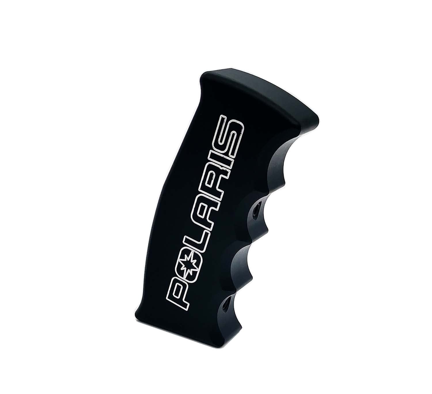 Generic pistol grip beside a ruler for scale showing compact size and easy fit advantage