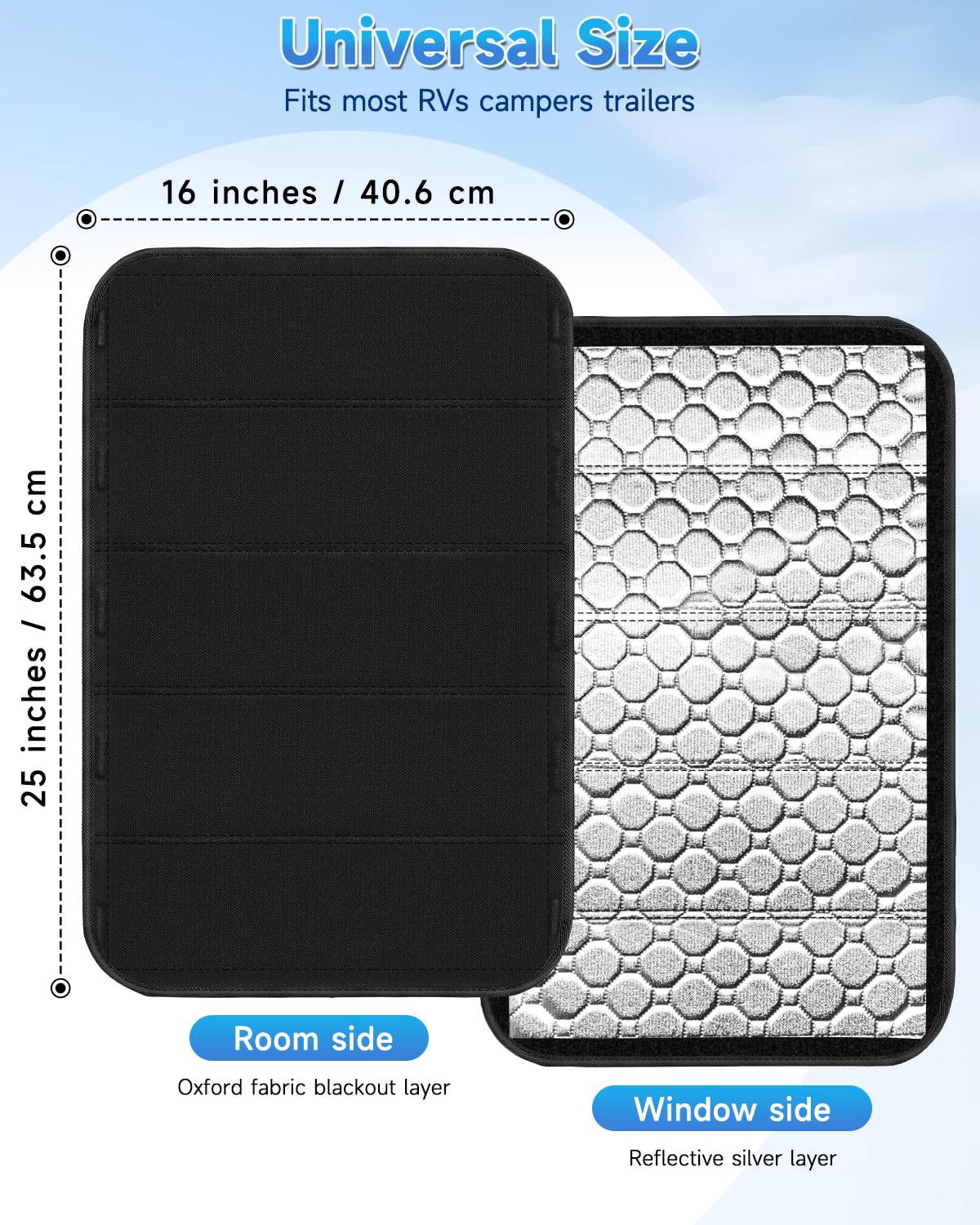 Generic installed on RV bathroom skylight showing improved darkness and privacy
