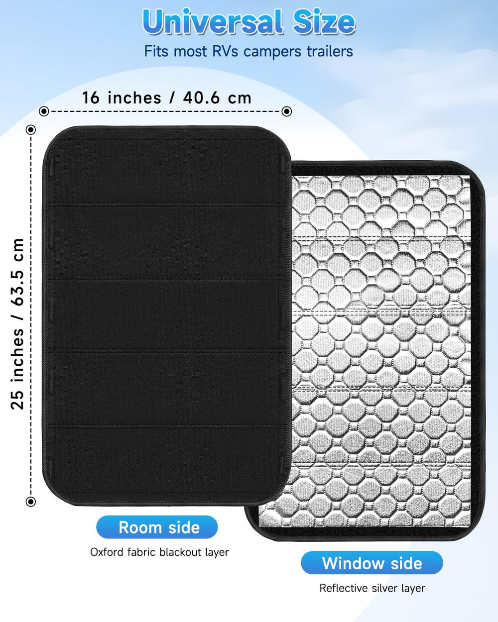 Generic installed on RV bathroom skylight showing improved darkness and privacy
