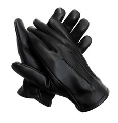 Generic sheepskin gloves front view showing elegant black finish and fit benefit
