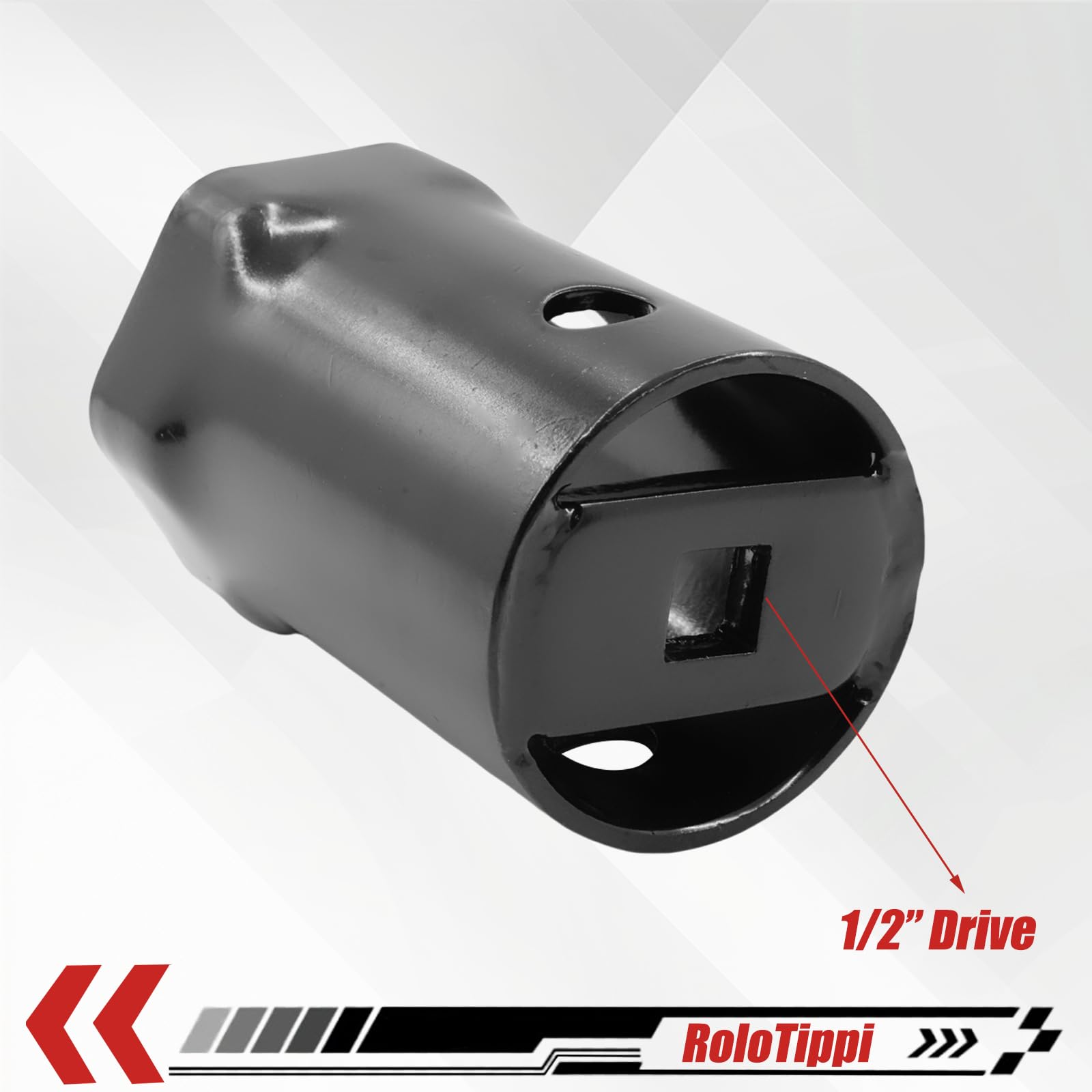 Generic side view showing 1/2" drive hole for better torque transfer